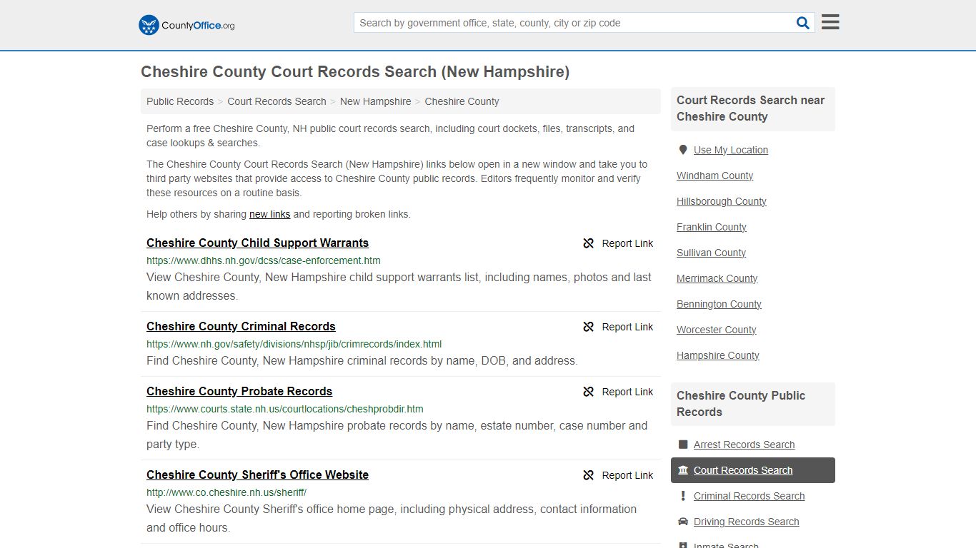 Cheshire County Court Records Search (New Hampshire) - County Office